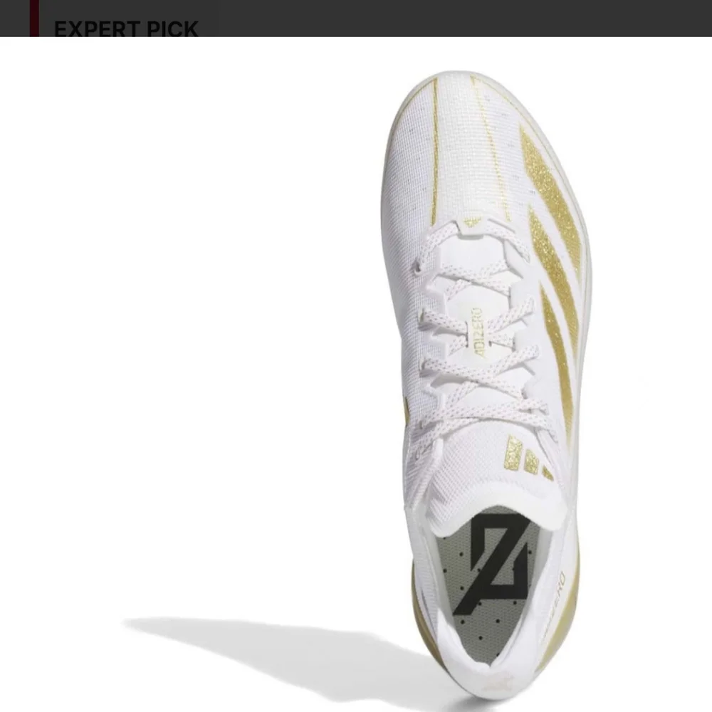 Adidas Adizero Electric White and Gold American Football Cleats Men 8.5 #62